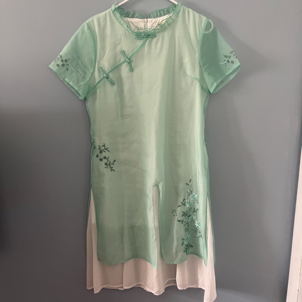 Romantic Mint Chinese Style Dress